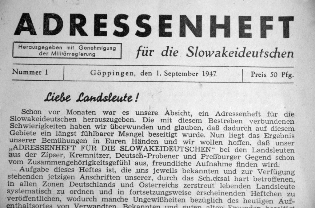 Das erste Adressenheft kam im September 1947 heraus. 