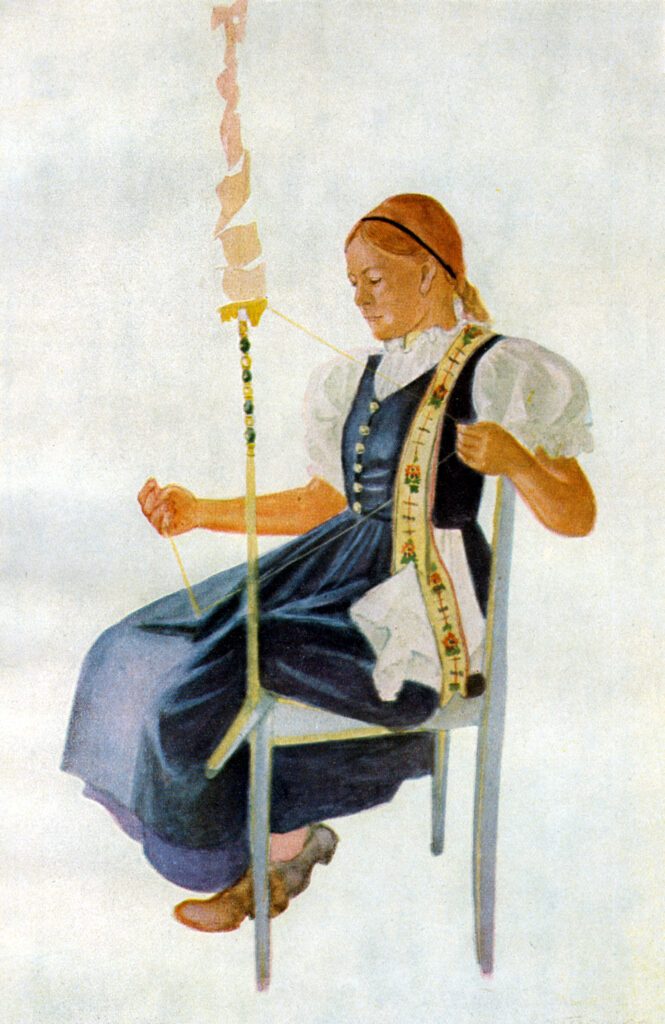 Die Mädchentracht in Schwedler
(Zeichnungen aus Mally, Fritzi: Die Deutschen in der Zips. Prag, 1942)

