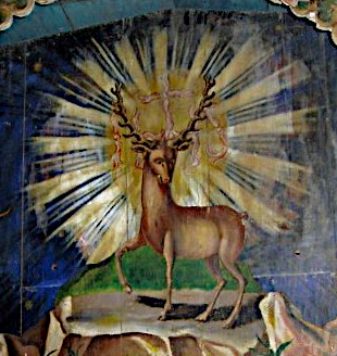 Ausschnitt aus dem Wandgemälde der Kirche in Ober-Metzenseifen