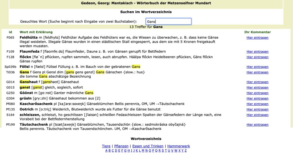 Neue Version des Mantakisch-Wörterbuchs von Georg Gedeon